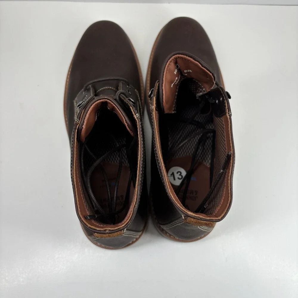 Johnston & Murphy Upton Lug Men's US‎ 13M Brown Oiled Leather Plain Toe Boots